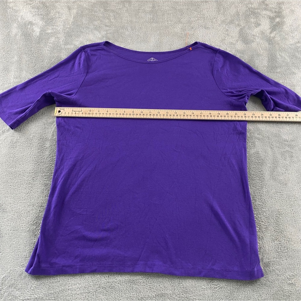 St. Johns Bay‎ Womens Purple Cotton Classic Boatneck Tee Elbow Sleeve XXLT Tall - Picture 4 of 8